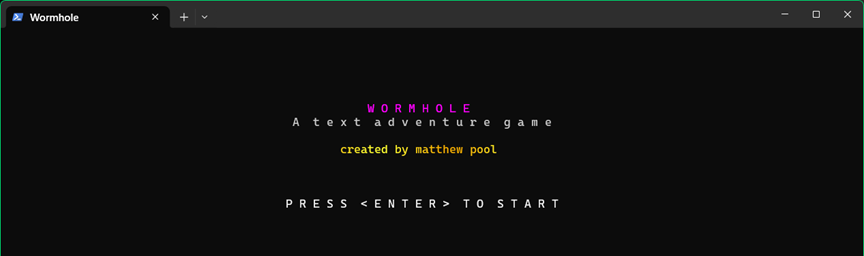 Wormhole Text Adventure Thumbnail